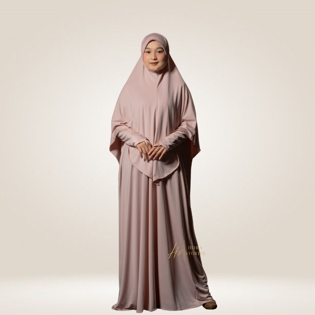 Abaya Syeina Jersey Premium Flamingo